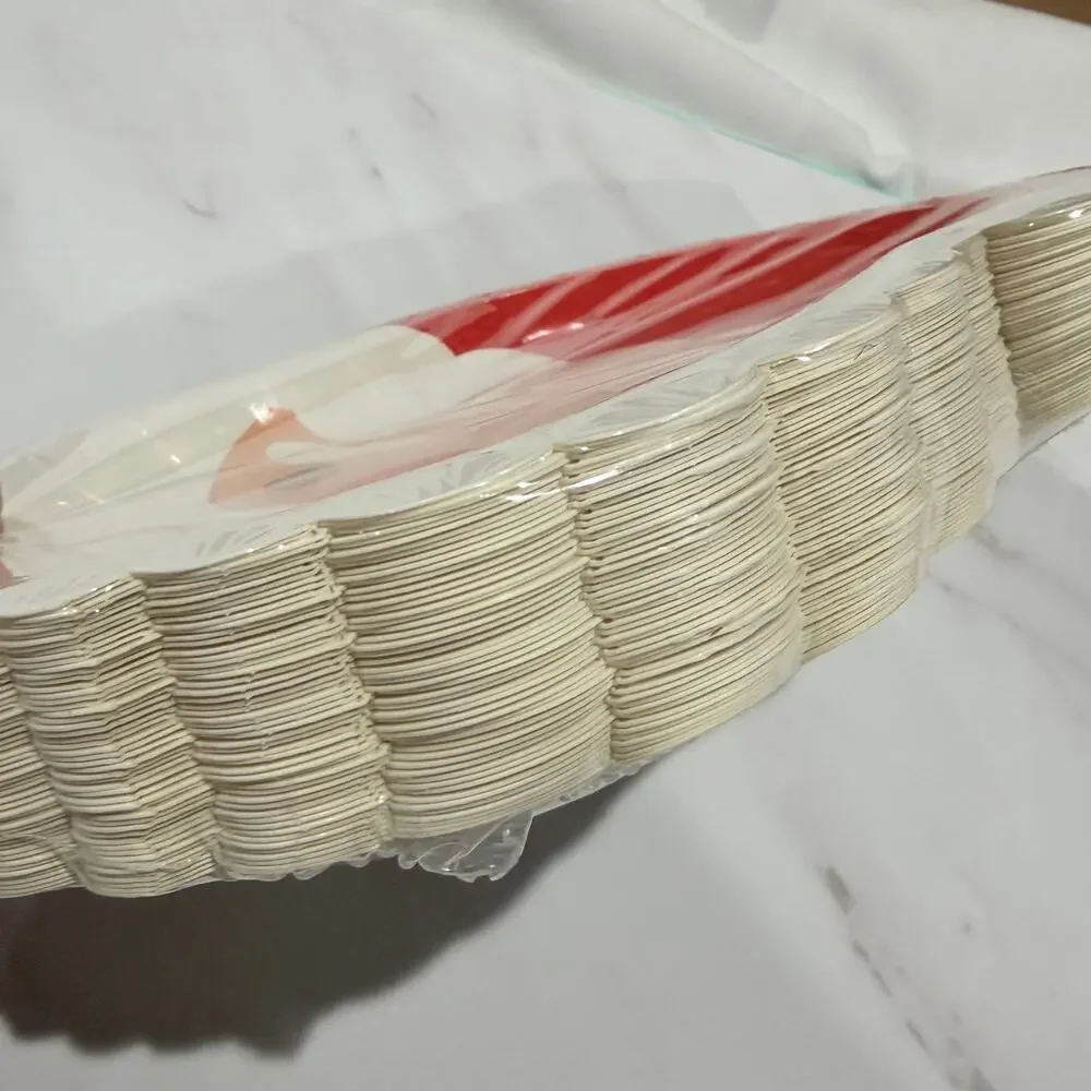 50 Pcs, Christmas Holiday Disposable Santa Paper Plates, Party Tableware